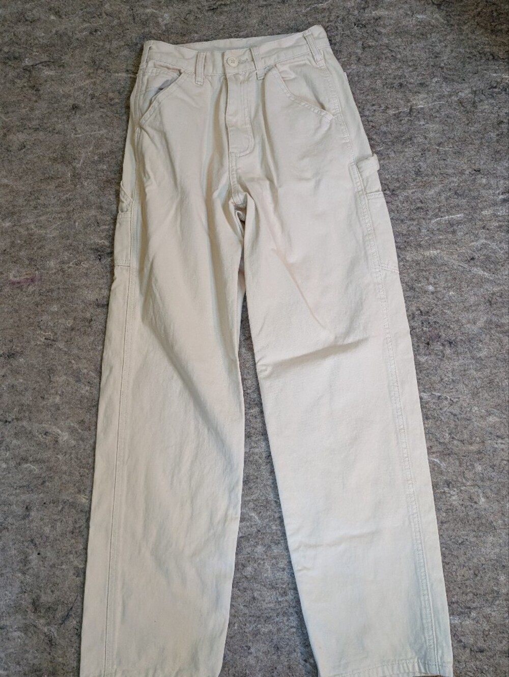 Women's J Gault Casual Straight-Leg Painter Pants in Cream Size Small